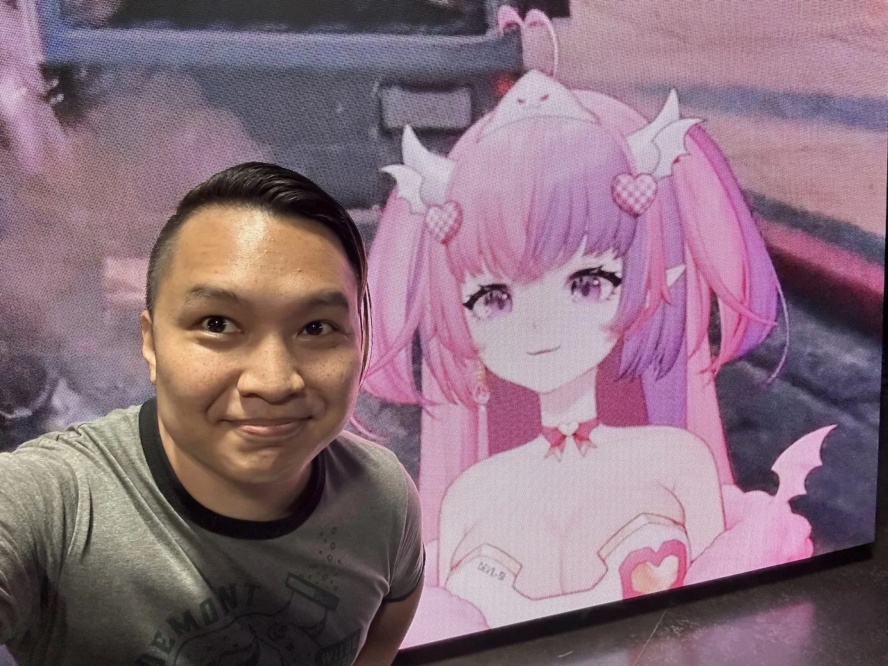 Me and Ironmouse on the LED wall I tested.