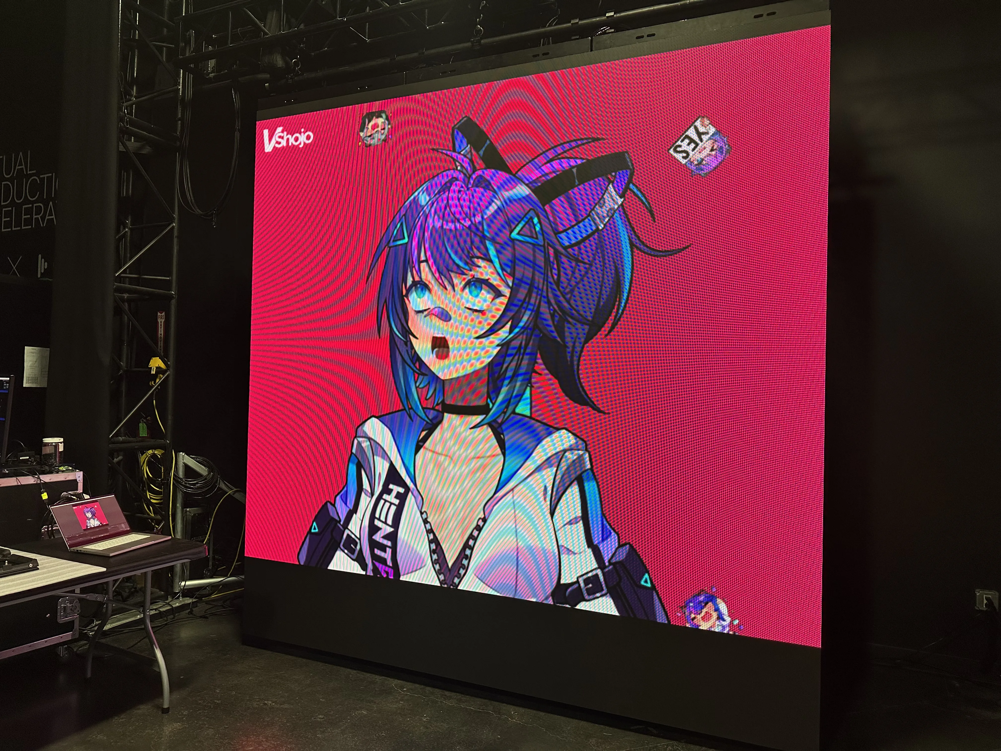 VShojo's Project Melody on a test LED screen