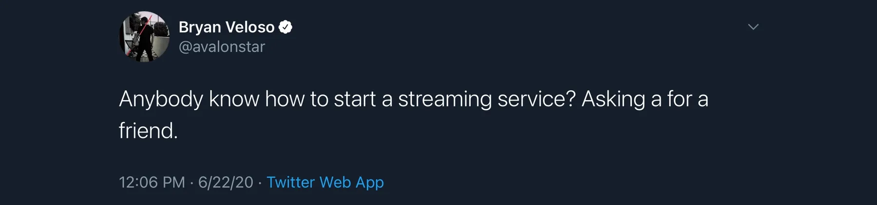 A tweet containing a joke