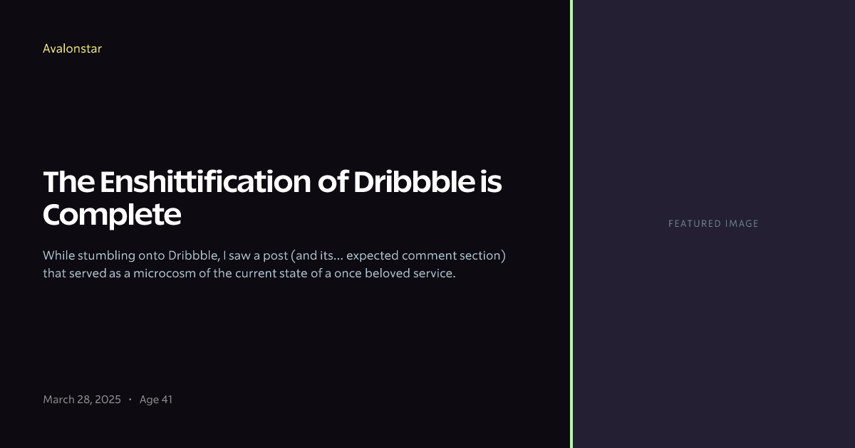 The Enshittification of Dribbble is Complete